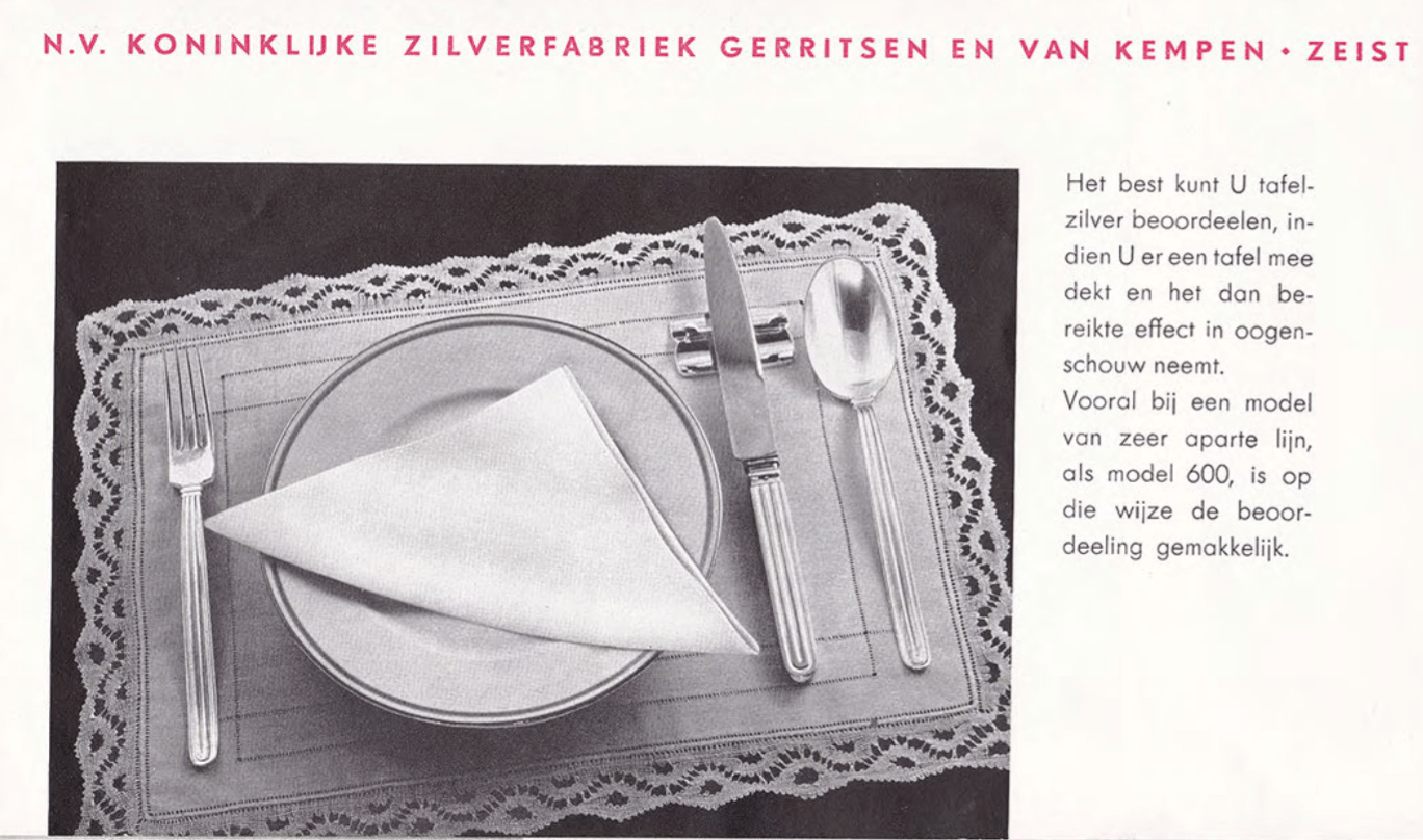 Zilver bestek in mode; 600 ontworpen door Gustav Beran kennisbank Zilver.nl